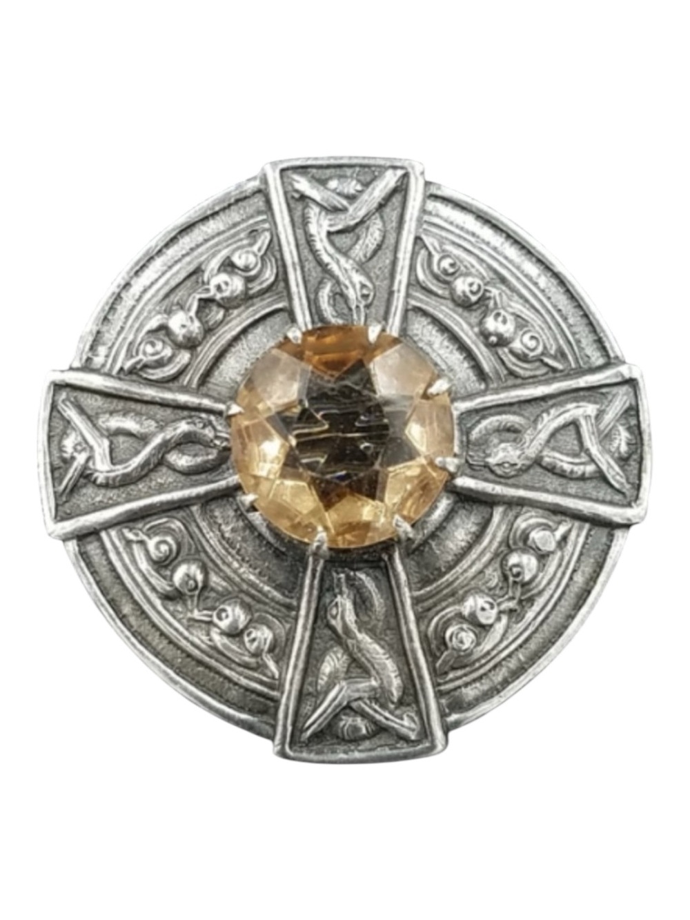 Vintage Robert Allison Sterling Celtic Cloak Brooch